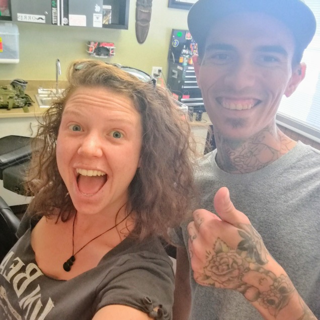 big smiles with my tattoo artist
